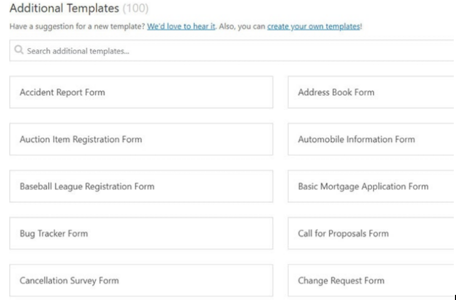 wp forms templates