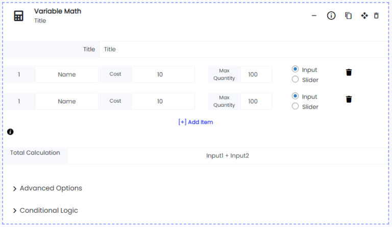 Variable Math Calculator WordPress