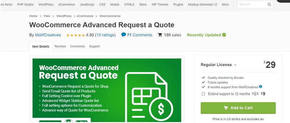 WooCommerce Advanced Request a Quote Plugin by MotifCreatives