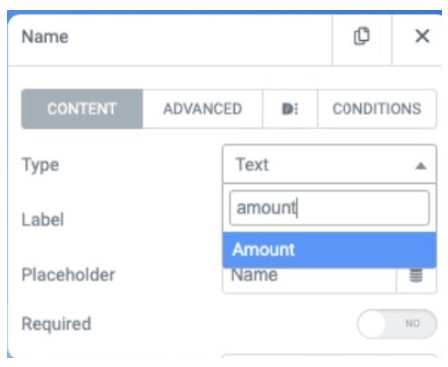 amount field