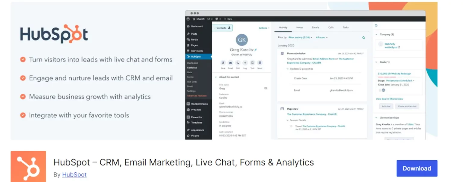 HubSpot's WordPress Plugin