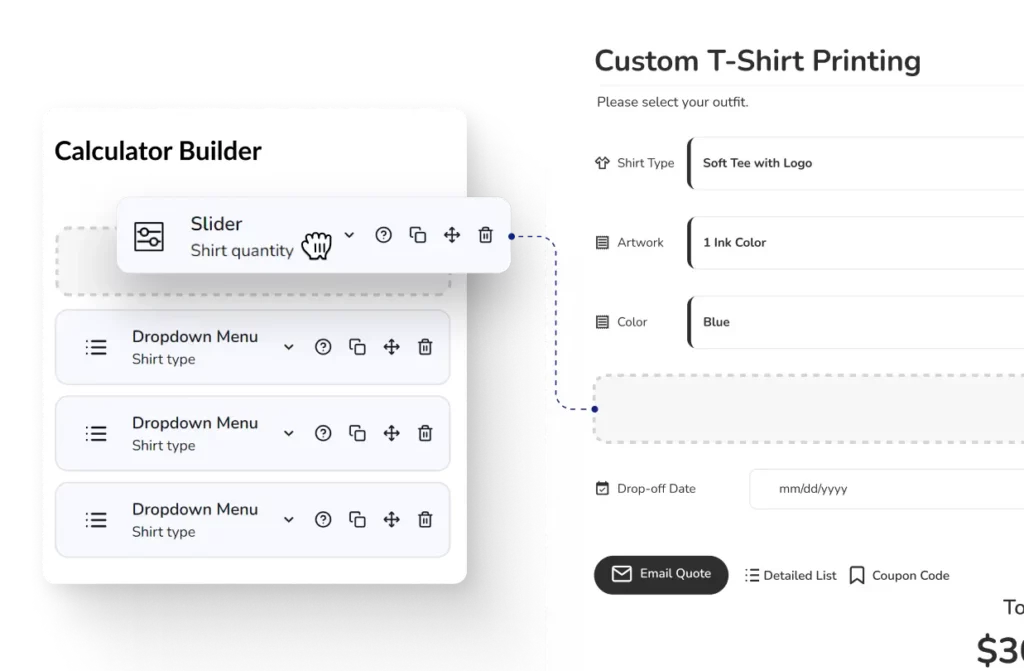 calculator builder drag and drop homepage