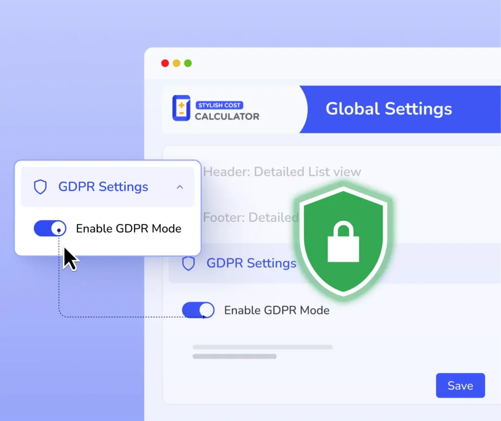 GDPR Compliance Stylish Cost Calculator